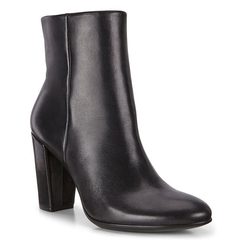 Women Boots Ecco Shape 75 Block - Heeled Booties Black - India ZTSLPB054